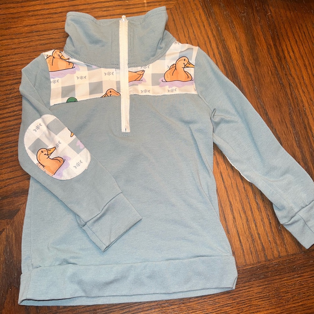 Dusty blue duck toddler quarter zip pullover size 2T